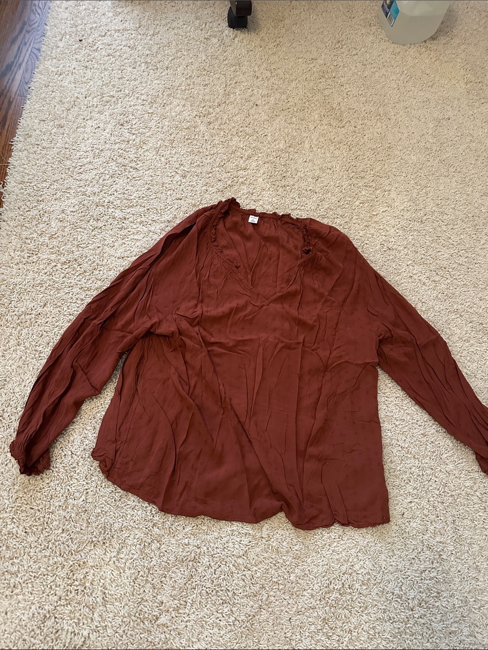 Old Navy Burnt Orange V-Neck Long Sleeve Blouse